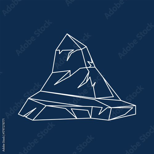 Iceberg Glacial Line Art