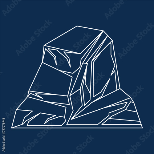 Iceberg Glacial Line Art