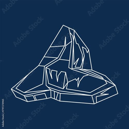 Iceberg Glacial Line Art