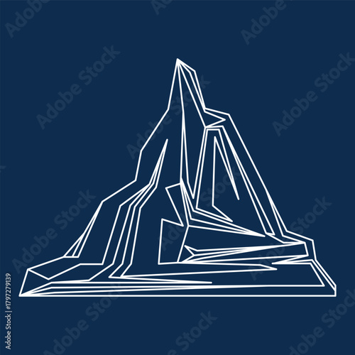 Iceberg Glacial Line Art