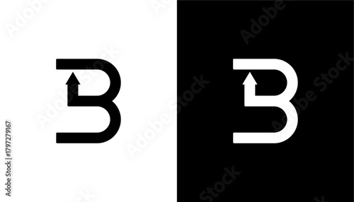 Investment logo with capital letter B, growth finance logo, financial investment logo, business logo