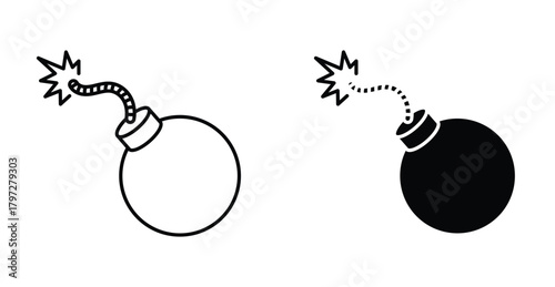 Demolition bomb line icon