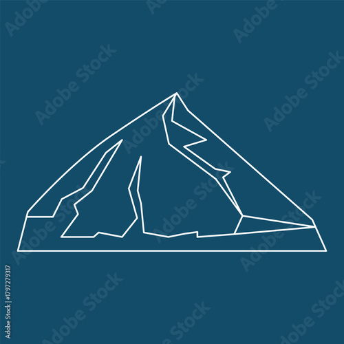 Iceberg Glacial Line Art