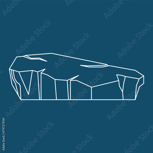 Iceberg Glacial Line Art