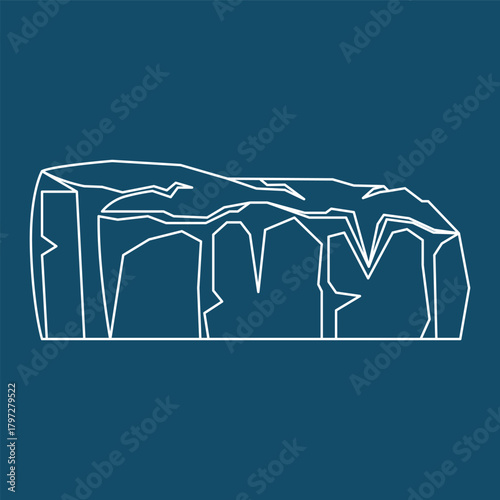 Iceberg Glacial Line Art