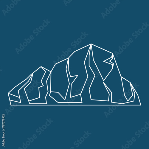 Iceberg Glacial Line Art