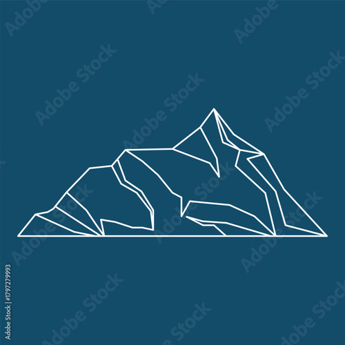 Iceberg Glacial Line Art