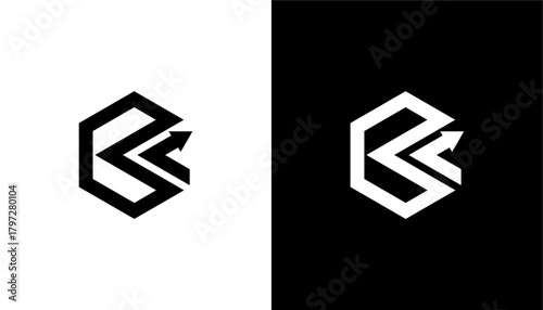 Investment logo with capital letter B, growth finance logo, financial investment logo, business logo