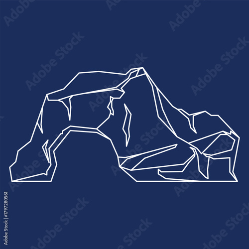Iceberg Glacial Line Art