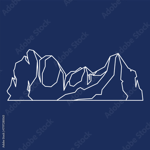 Iceberg Glacial Line Art
