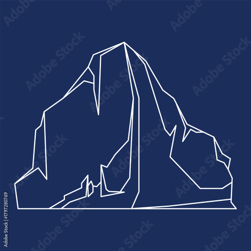 Iceberg Glacial Line Art