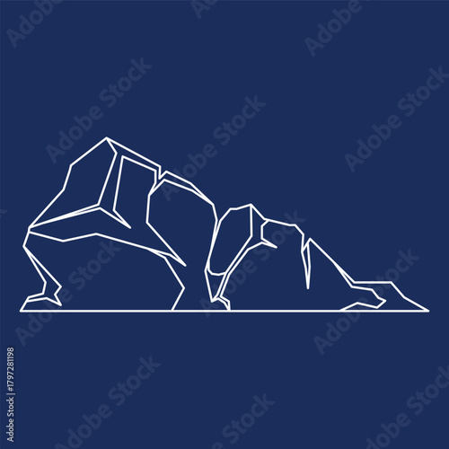 Iceberg Glacial Line Art