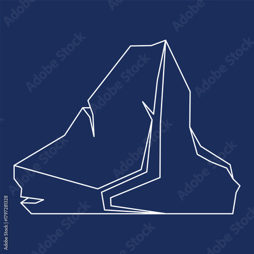 Iceberg Glacial Line Art