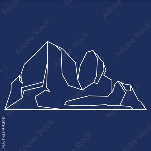 Iceberg Glacial Line Art