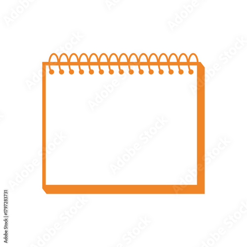 横型　リングノート　無地　オレンジ色