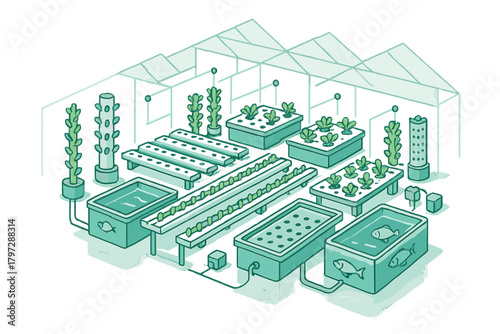 Sustainable aquaponics and hydroponics farming system with vertical towers