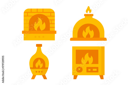 Heating appliances including fireplace, wood stove, chiminea, and outdoor oven