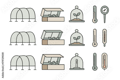 Plant growing structures and climate measurement tools for gardening and agriculture