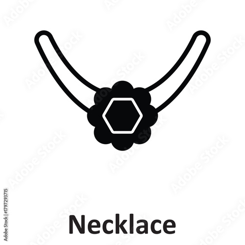 Necklace locket Vector Icon which can easily modify or edit