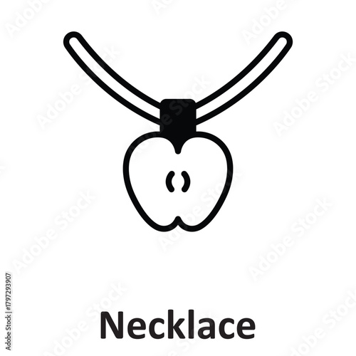 Necklace locket Vector Icon which can easily modify or edit
