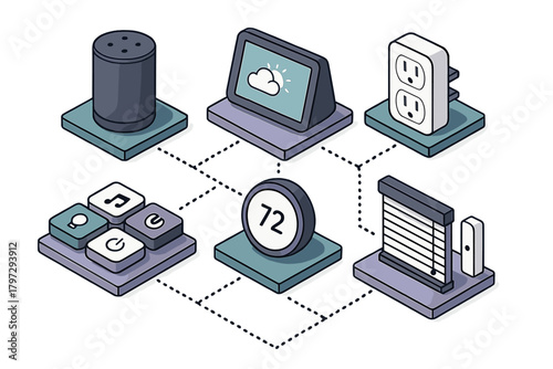 Isometric network of connected smart home devices for automation, security, and climate control