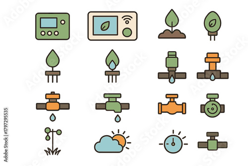 Smart agriculture automated irrigation system with valves sensors and controls