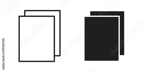 Copy icon flat and thin stroke vector pack. Editable icons set