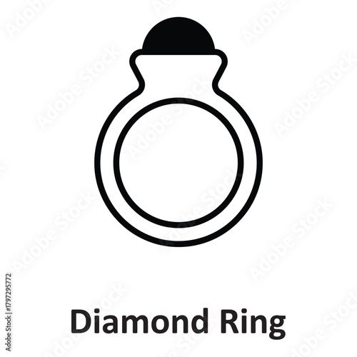 Diamond Ring Vector Icon which can easily modify or edit