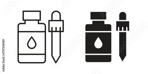 Essential oils icon flat and thin stroke vector pack. Editable icons set