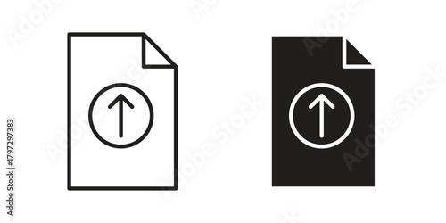File upload icon flat and thin stroke vector pack. Editable icons set
