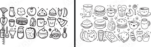 burger clipart, pizza vector art, fast food illustration, sandwich icons, fries drawing, junk food design, cafe meal vector, restaurant food clipart, snack art illustration, comfort food graphic