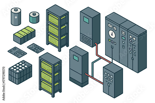 Modular battery storage system with power distribution units and electronic components
