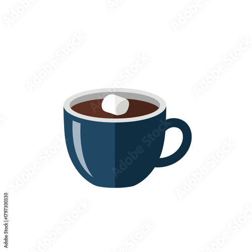 Cup of hot chocolate with marshmallow