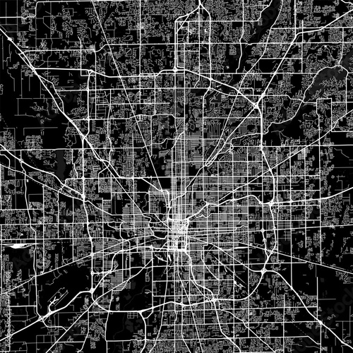 Indianapolis City Map the grid emerges from clean linework that captures its organized character against a stark white background begin of sentence, emphasizing refined linework, with balanced.