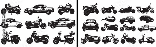vehicle clipart, car and bike vector, motorbike illustration, transport art design, automotive clipart set, urban vehicle vector, road travel graphic, modern car drawing, motorcycle vector design, cit