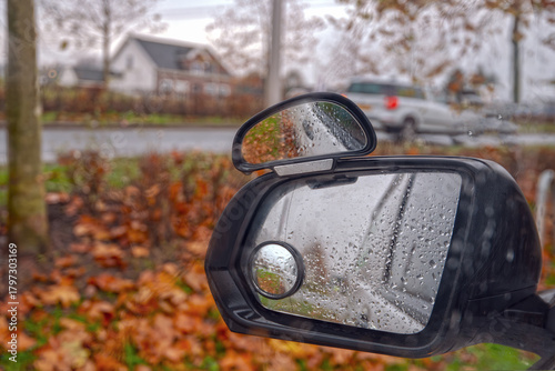 Rainy Car Window Abstract City Lights