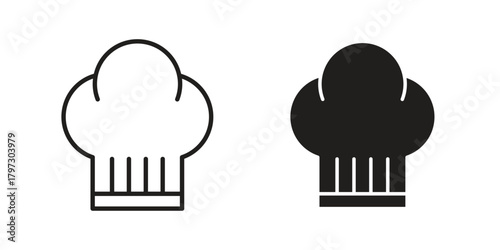 Chef hat icon set. Outline symbol editable.