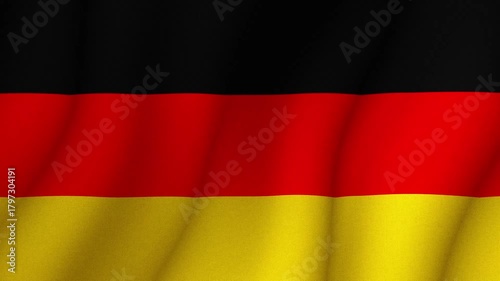 German flag fluttering in the wind. Politics and business concept.