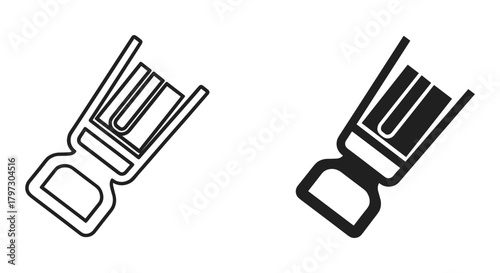 Cheese grater kitchen utensil outline and solid icon set. food preparation tool vector illustration graphic.
