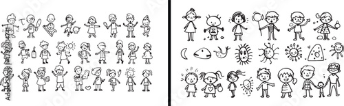 kids clipart, family cartoon vector, children character illustration, playing kids art, adorable characters vector, family love drawing, happy child vector, kids group illustration, cute children artw