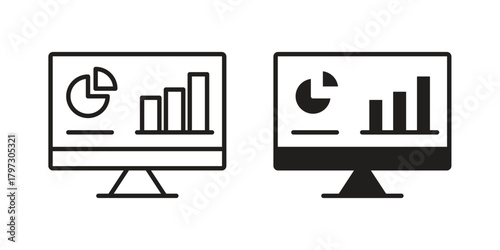 Dashboard icon set. Outline symbol editable.