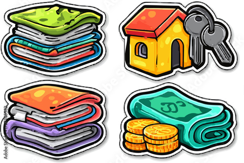 Colorful chaos: A vibrant array of everyday items in a cluttered pile