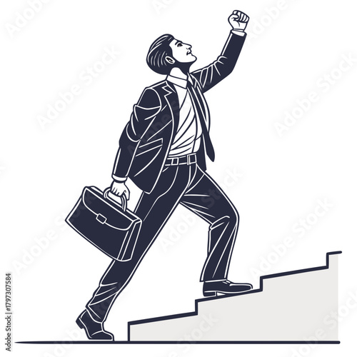 Business man in various activities vector illustration with sports and people elements cartoon style