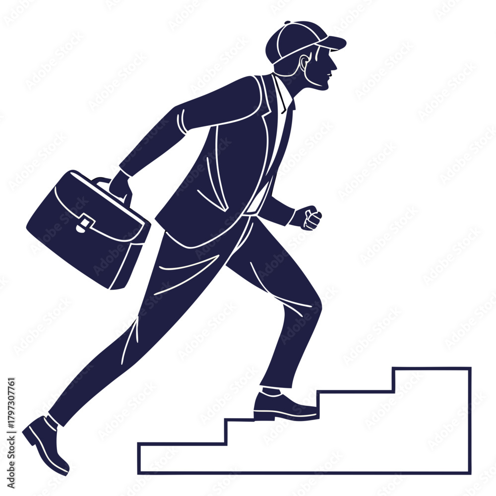 Fototapeta premium Hockey player with puck in a winter sports cartoon illustration