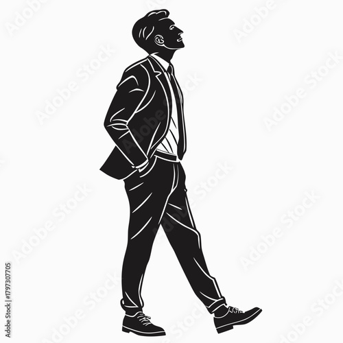 Silhouette of a woman in a dress vector illustration