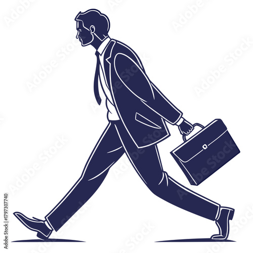 Businessman running with briefcase 3D illustration vector icon career concept