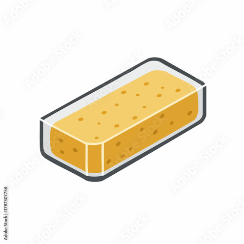 Isometric Detailed Sponge for Dish Cleaning Kitchen Utensil Illustration