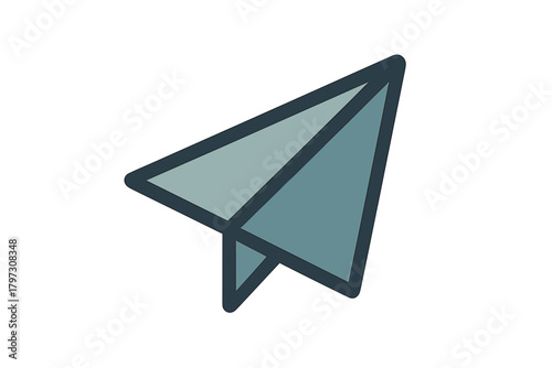 Minimalist paper airplane symbol for message sending and digital communication technology