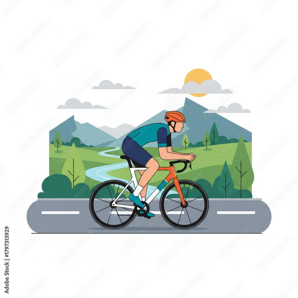 Naklejka premium Outdoor Cycling and Mountain Biking