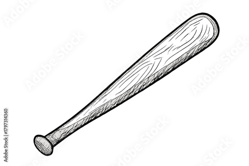 Classic wooden baseball bat used for competitive sports like baseball and softball